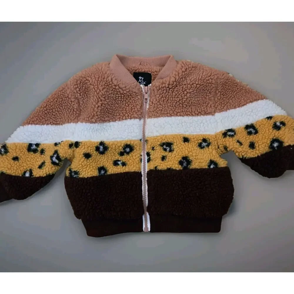 ART CLASS by‎ Target Infant Teddy Jacket Multi Color Leopard Size 12months